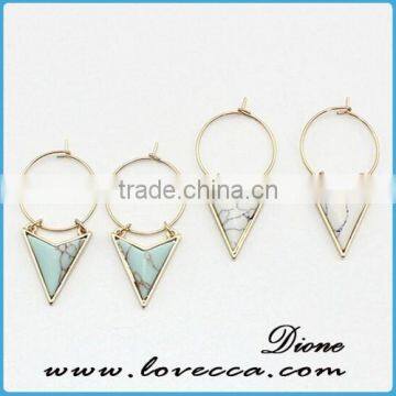 Fashion importing crystal stones drop stud earring hooks Australia gold fashion jewelry