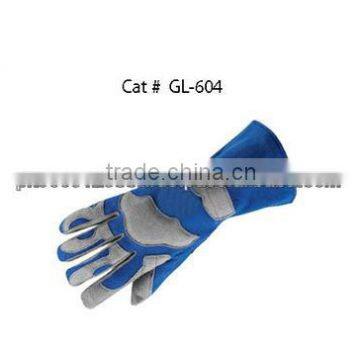 White And Blue Karting Gloves