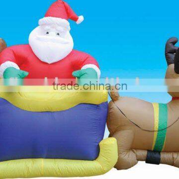 inflatable santa with reindeer