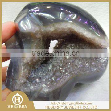 4" 0.68KG agate Geodes home decoration Skull for hot sale in christmas season