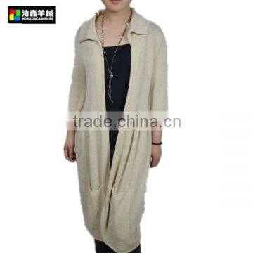 Fashion Women Silk Cashmere Knitted Maxi Cardigan, Maxi Length Cardigan