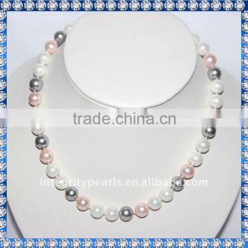 10mm round shell pearl necklace