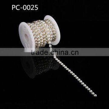 2016 beautiful pearl rhinestone cup chain,new rhinestone crystal mesh trimming