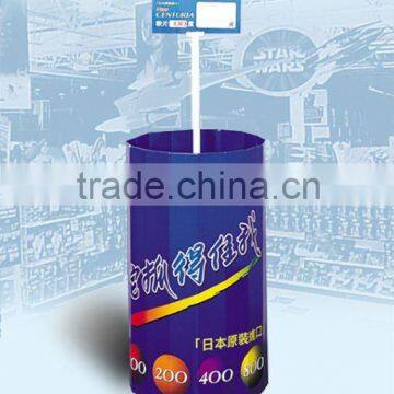 round corrugated display base with a holder