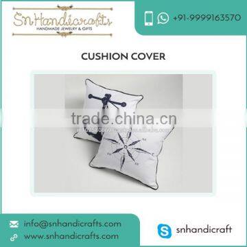 Premium Grade Cushion Cover made of Superior Quality Material with Compass Print