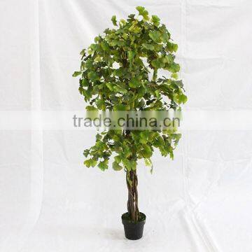 Making Indoor Artificial Green Ginkgo Trees Real Wood Trunk for Sale photo-2