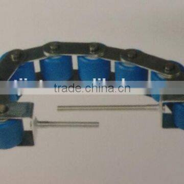 escalator chain, pitch line 70mm, width of roller 55mm, diameter of roller 60mm, link width x thickness 35x5mm