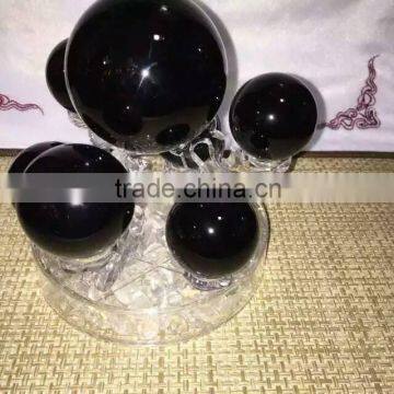 Chinese Good Quality Natural Obsidian Crystal Seven Star Group Crystal Ball photo-4