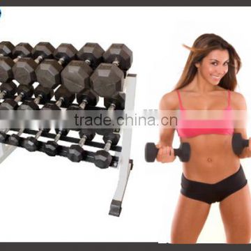 Free weight/Hex rubber coated dumbbell