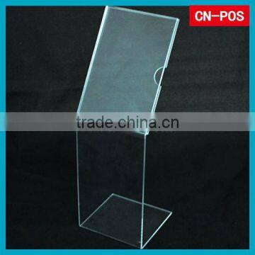 clear acrylic sign holder for showing in shopping mall