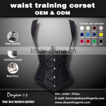 wholesale sexy fitness steel bones underbust corset waist training with vest