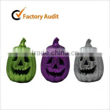 Handmade large shining powder craft pumpkins for halloween