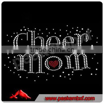 Beautiful cheer mom rhinestone motifs for t-shirt