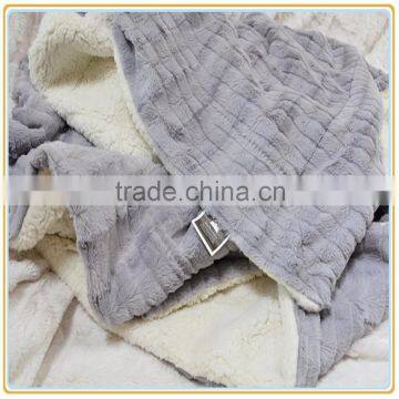 Luxurious Comfort Gray and White Polar Faux Fur With Sherpa Throw
