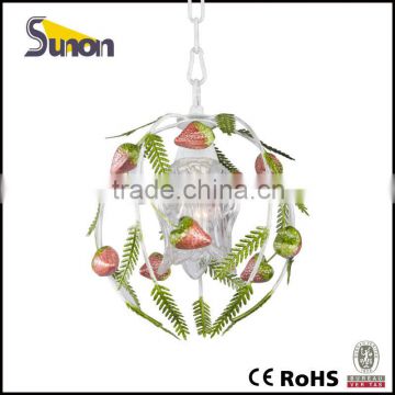 Metal art paint strawberry decorative children pendant lamp