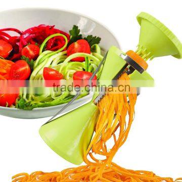 Green color Spiral Vegetable Slicer/Spiral Cutter/Easy Operation Stainless Steel food Vegetable shredder