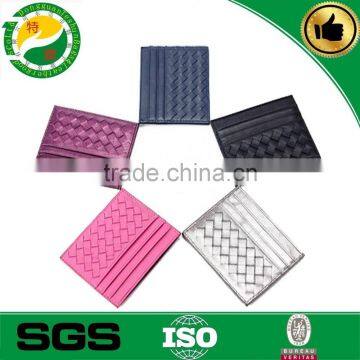 China supplier high quality Weave pattern leather id card business card name card holder