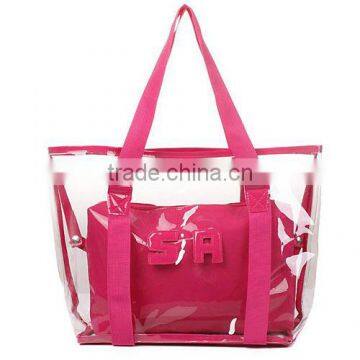 Hot Sell Summer Jelly PVC Beach Handbag 2PCS/Set (LCHHB109)