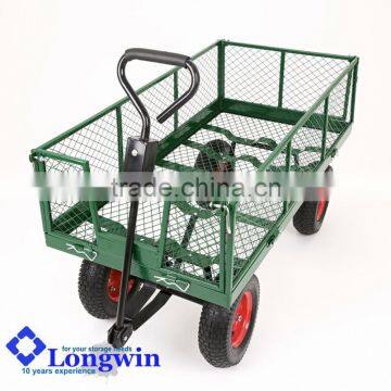 flatbed wheelbarrow 2 wheels hand pull trolley ht1568