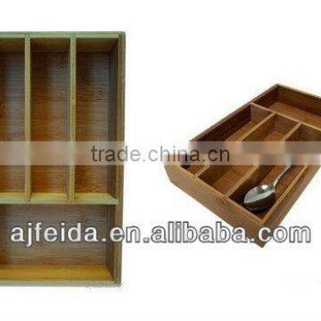 Bamboo Kitchen Utensil Case, Bamboo Tray for utensils, Bamboo divider