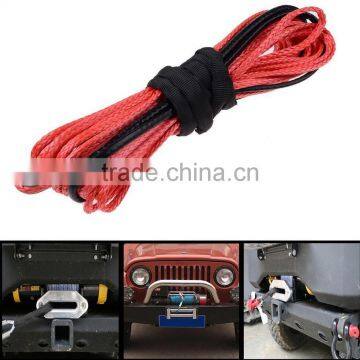 RED 1/4"x50'ATV UTV Winch Line Synthetic Winch Rope Cable With Thimble Universal XINSAILFISH photo-3