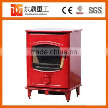 Factory Direct Selling Cast Iron Wood Burning Red Enamel Fireplace Indoor Freestanding HF905UAE photo-2