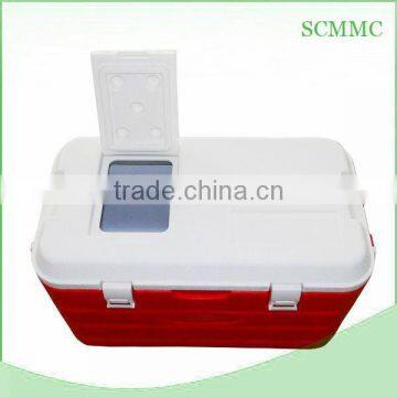 40L Plastic Foam Storage Cooler Box Fresh Camping Lunch Box with Cover Window