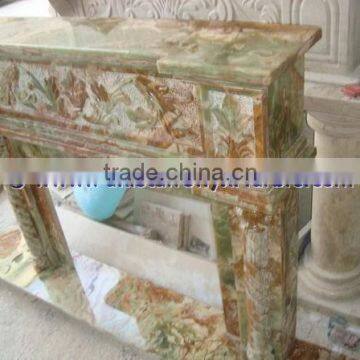 Professional Design Modern MULTI GREEN ONYX FIREPLACES