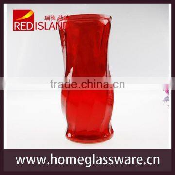 NEW design colored ribbed shaped glass Vase