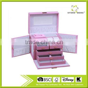 Pink Luxury Jewelry Box/wood Portable Jewelry Display Cases photo-2