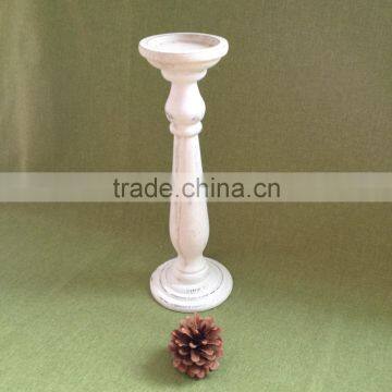 Trade Assurance Antique Grey Color Handmade Wedding Decorative Small Wood Candle Holder photo-2