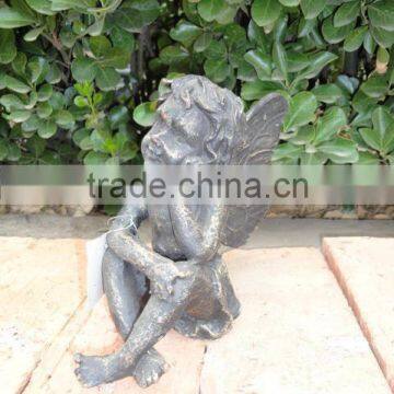 antique cast iron kids statue