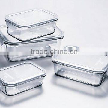 4 sets Airtight Preserving Box in High Borosilicate Glass