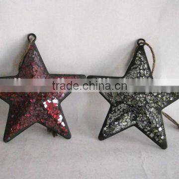 mosaic crackle metal star christmas hanging for Christmas decoration