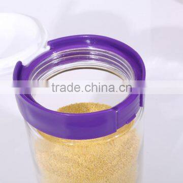 Set 4 Clear Eco-friendly Round Empty Glass Storage Jars With Plastic Locking Lid photo-5