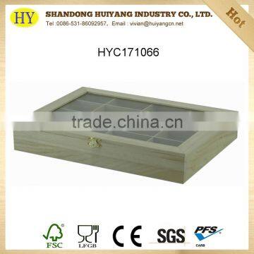 cheap natural unfinished wooden tea box wholesale