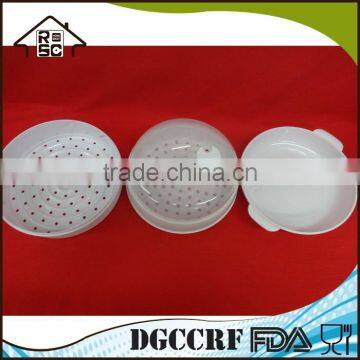 Classic Food Grade Plastic 2 Tier Microwave Steamer Food Cooker Container photo-2