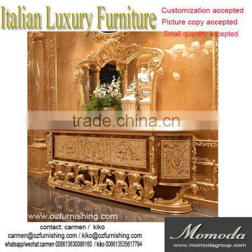 MomodaLuxury French Louis XV Baroque Buffet Sideboard Cabinet/ Antique Dining Room Cabinet With Mirror
