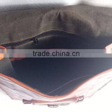Handmade Vintage Full Flap Pure Goat Leather Travel Bag photo-3