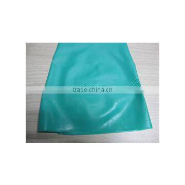 Green Nitrile Industry Glove With Flock Lined Straight Cuff photo-3