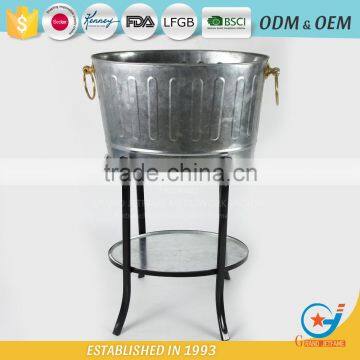 Garden Galvanized Ice Cube Bucket Metal Beverage Bucket