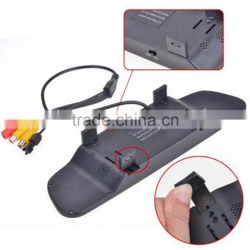 2016 4.3" LCD 4 Parking Sensors Camera Car Rearview Mirror Reverse Radar System photo-2
