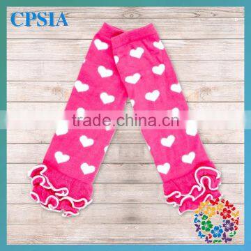 Cute Hot Pink Ruffled Hot Pink Leg warmer with Love Pattern