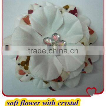 Wholesale Soft Hair Flower With Crystal Hair Flower Hair Accessory