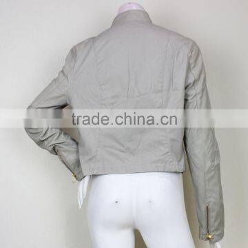 China Clothing Factory Custom Women Moto Leather Jacket photo-5