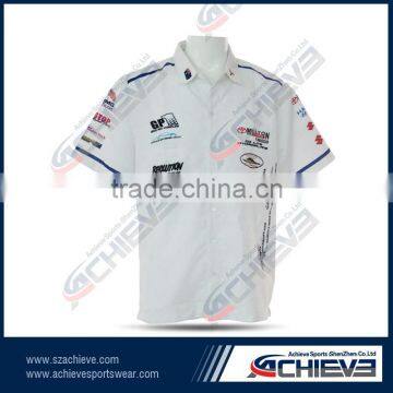 sublimation white racing polo shirt 100% polyester high quality Australia