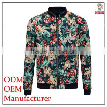 2014 New Arrival Autumn Winter full sleeve floral print fashion man jacket