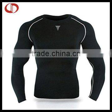 Tight fitted spandex plain long sleeve t shirt