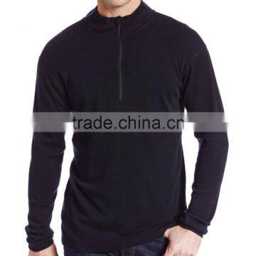 Custom 2016 New Brand 100% Pure Merino Wool Men's Mid Weight 1/4 Zip Outdoor Athletic Base Layer Sport Long Sleeve Clothes Shirt photo-3