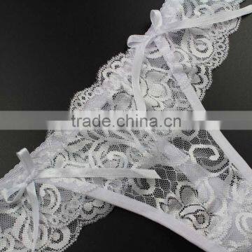 Stock Summer Style Double Bowknot Transparent Sey Panties Women Lace Thongs Sey G String T Back Lady Briefs Seamless Underwear w photo-4